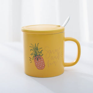 Pineapple Flamingo Monstera Ceramic Coffee Mug - Coffesy