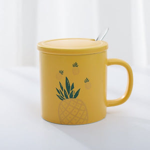 Pineapple Flamingo Monstera Ceramic Coffee Mug - Coffesy