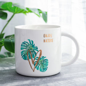 Nordic Monstera Deer Crown Rabbit Coffee Mug - Coffesy