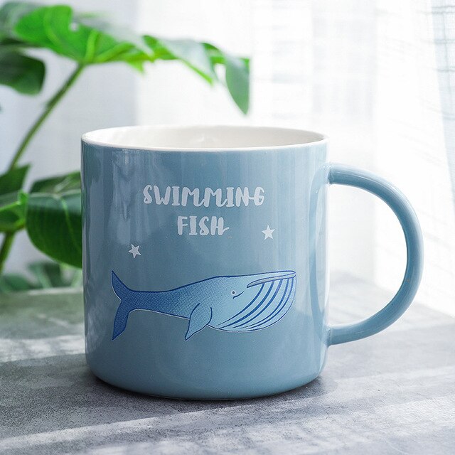Nordic Monstera Deer Crown Rabbit Coffee Mug - Coffesy