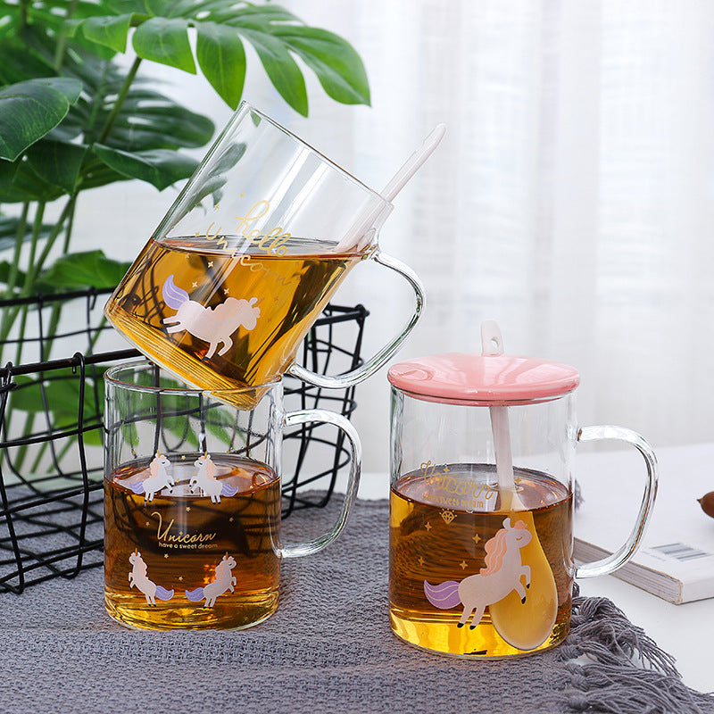 Creative Pink Glass Mug - Coffesy