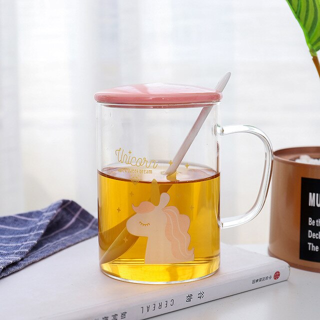 Creative Pink Glass Mug - Coffesy