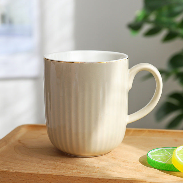 Nordic Gold Striped Art Coffee Mug - Coffesy