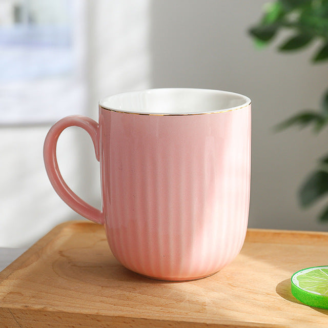 Nordic Gold Striped Art Coffee Mug - Coffesy