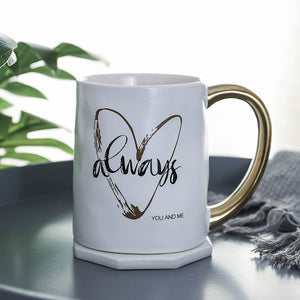 Gold Love Ceramic Coffee Mug - Coffesy