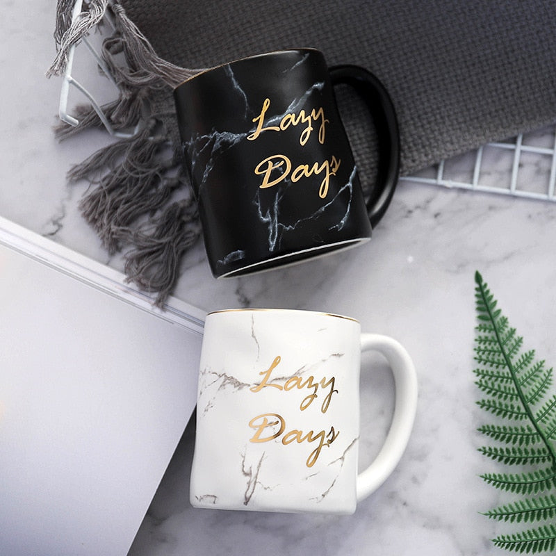Lazy Days Marble Coffee Mug - Coffesy
