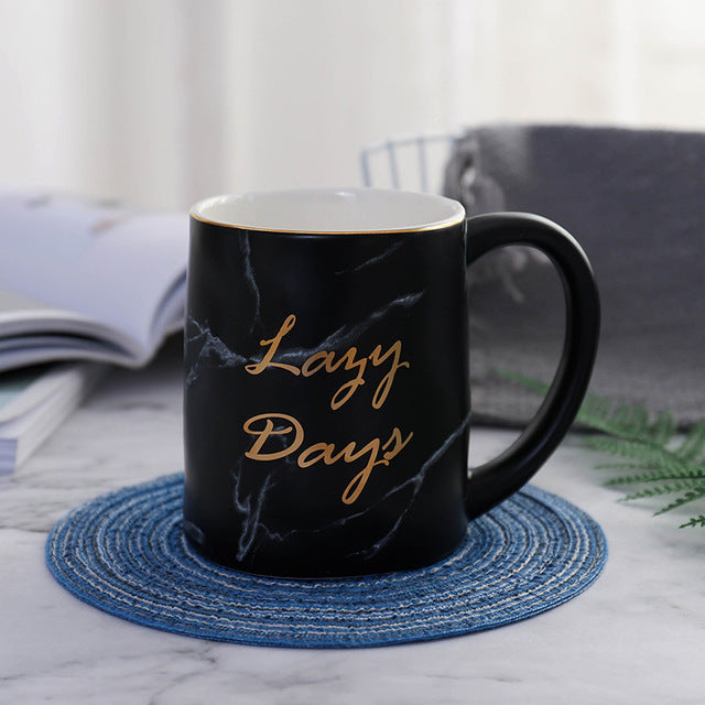 Lazy Days Marble Coffee Mug - Coffesy