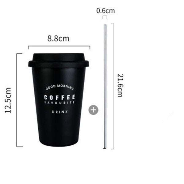 Black White Stainless Steel Silicone Mugs - Coffesy