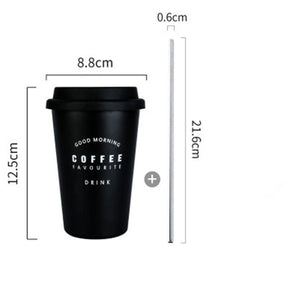 Black White Stainless Steel Silicone Mugs - Coffesy