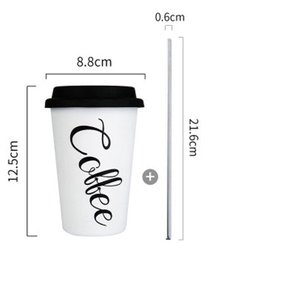 Black White Stainless Steel Silicone Mugs - Coffesy