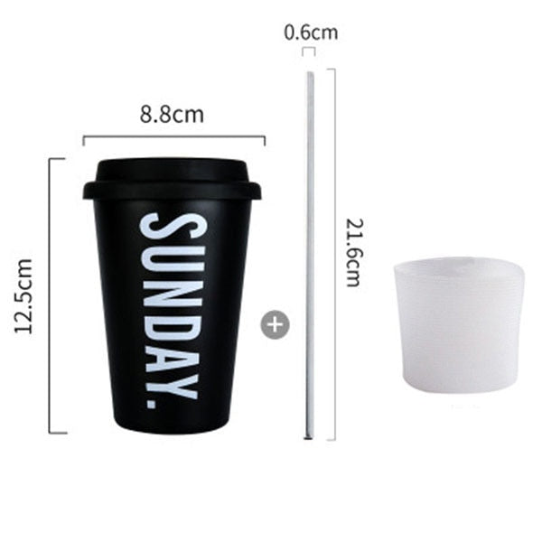 Black White Stainless Steel Silicone Mugs - Coffesy