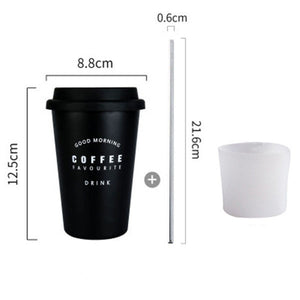 Black White Stainless Steel Silicone Mugs - Coffesy