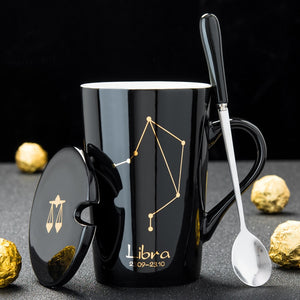 12 Constellations  Ceramic Mugs With Spoon - Coffesy