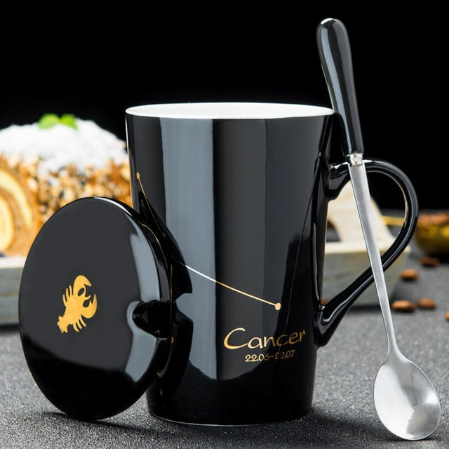 12 Constellations  Ceramic Mugs With Spoon - Coffesy