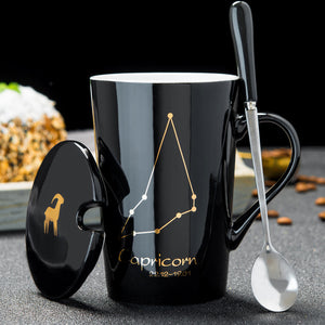 12 Constellations  Ceramic Mugs With Spoon - Coffesy