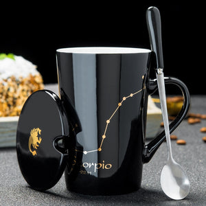 12 Constellations  Ceramic Mugs With Spoon - Coffesy