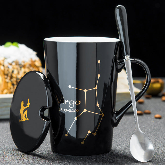 12 Constellations  Ceramic Mugs With Spoon - Coffesy