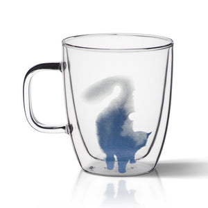 Double Glass Cat Coffee Mugs - Coffesy