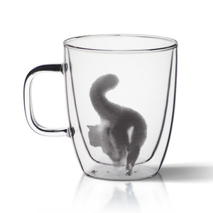 Double Glass Cat Coffee Mugs - Coffesy