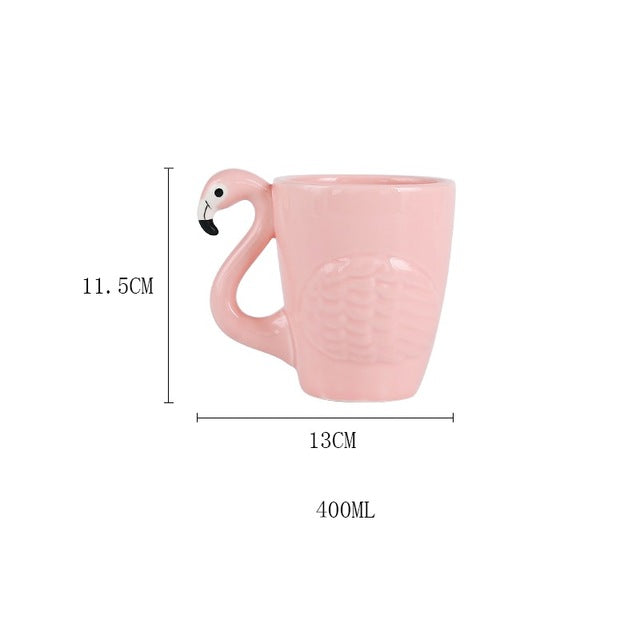 Flamingo Teapot Set Mugs - Coffesy