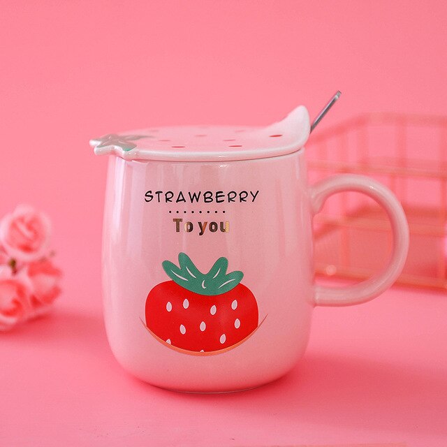Pink Strawberry Mug - Coffesy